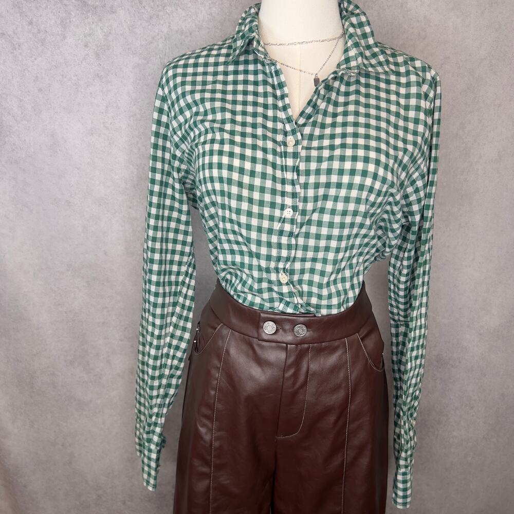 J. Crew Green Signature Fit Lightweight Cotton Button Down Shirt Size 12 Large